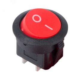 Переключатель on-off красн. 2С 6А 36-2560 Rexant круглый