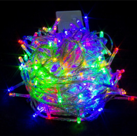 Гирлянда LED 200  Шнур мульти прозр..провод 13,5м