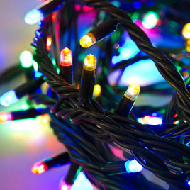 Гирлянда LED 240 Шнур мульти черн..провод Кристалл 50м (IPF)