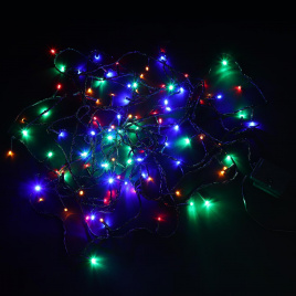 Гирлянда LED 140  12 м мульти чер. пр.семицветная ф