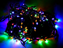 Гирлянда LED 200 20м Мульти чер.пр лаб