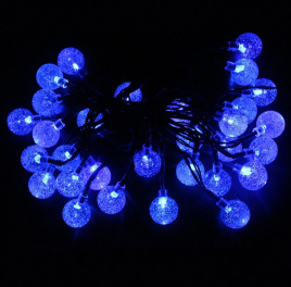Гирлянда LED 200 30м шар .прозр.синий уличн.ф