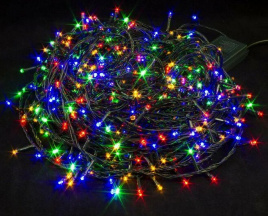 Гирлянда LED 600  35 м мульти чер. пр.семицветная ф