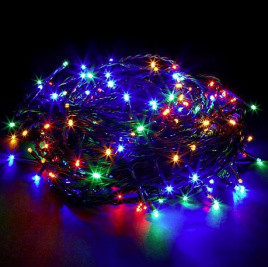 Гирлянда LED 300  21 м мульти чер. пр.семицветная ф