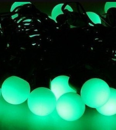 Гирлянда LED  50 "Шарики" 6м, зеленая мат, F 16-62