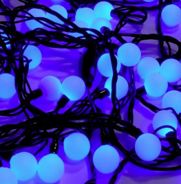 Гирлянда LED  50 "Шарики" 6м, синяя мат, ф