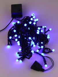 Гирлянда LED  70 Круп.диод Синяя зел.пров. 8м п/у К130-475