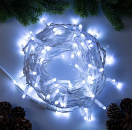 Гирлянда LED 100  Белый  10м уличный