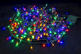 Гирлянда LED 600 Шнур мульти черн..провод 42м