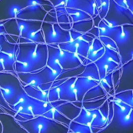 Гирлянда LED 100  Шнур синий  8 реж 7мпр.пр