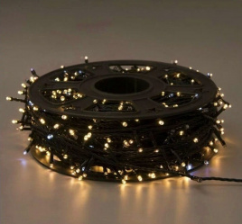 Гирлянда LED 400  25 м т/белая чер. пр. ф