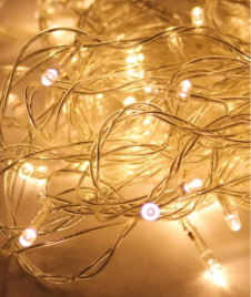 Гирлянда LED 100  Шнур тепло- белый 8 реж 7м