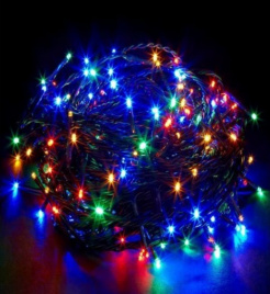 Гирлянда LED 200  15 м мульти чер. пр.семицветная ф