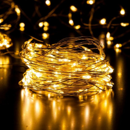 Гирлянда роса LED 300 на сол. батарее 30м т/белая уличная, о/н