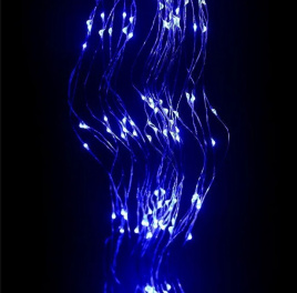 Гирлянда LED 225 синий 1,5м "конский хвост"
