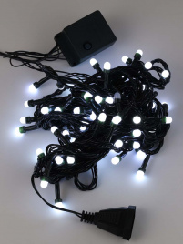 Гирлянда LED  70 Круп.диод Белая зел.пров. 8м п/у К130-474