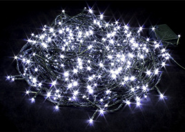 Гирлянда LED 500 Шнур белый черн..провод 35м