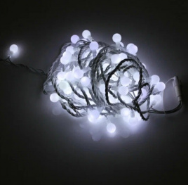 Гирлянда LED-PLR-100-15Mбел.мат.шар.2,5см15М бел.п