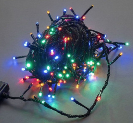 Гирлянда LED 200  Шнур мульти темный провод